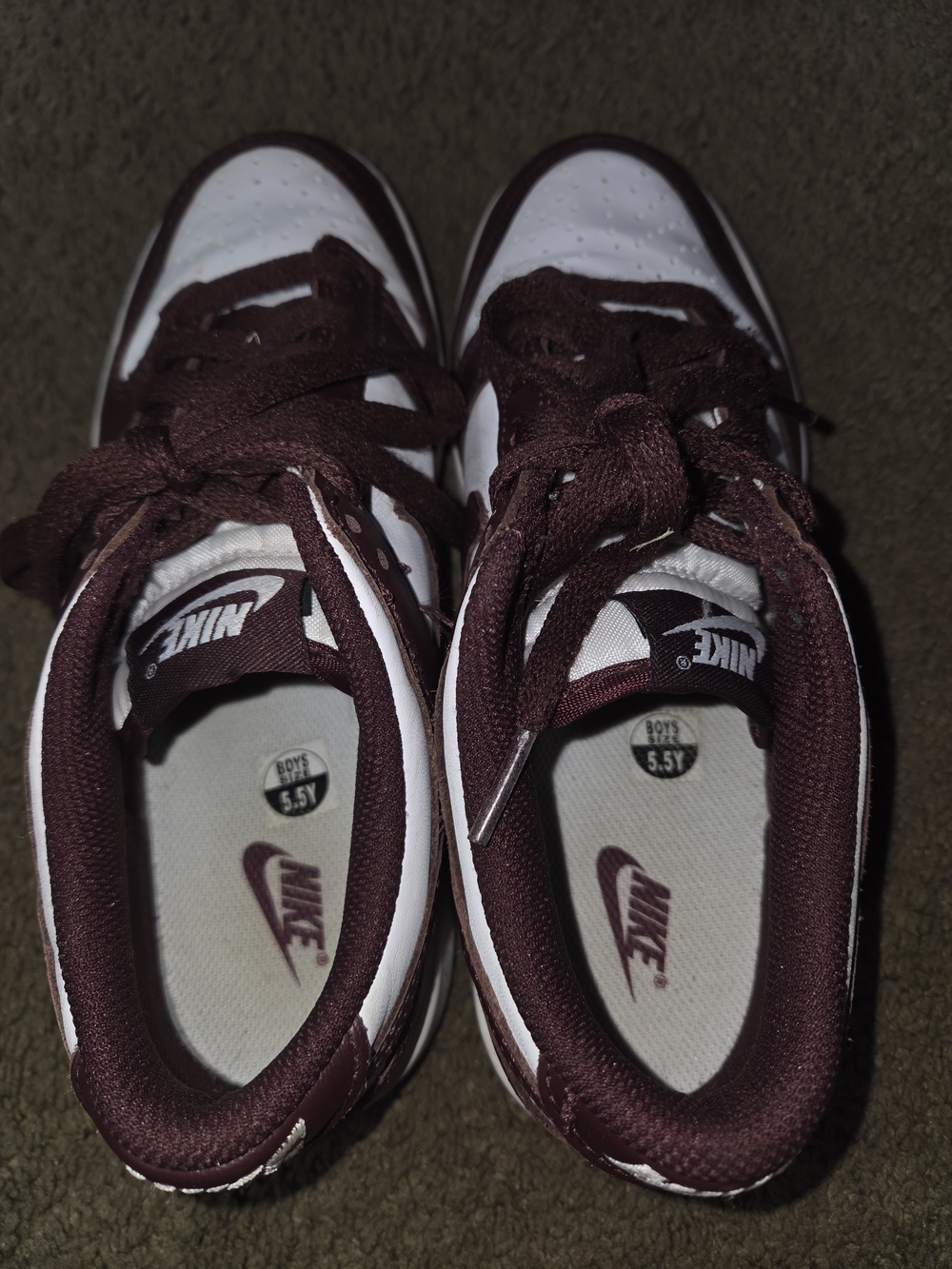Nike Kids' Maroon and White Low-Top Sneakers - Picture 1 of 4